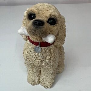 Stone Critters Cocker Pup with Bone‎ SC-443 United Design 1992 3.5" Made in USA